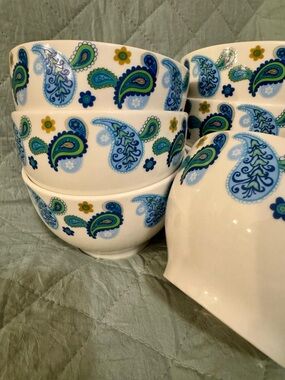 Blue & Green Paisley Bowls